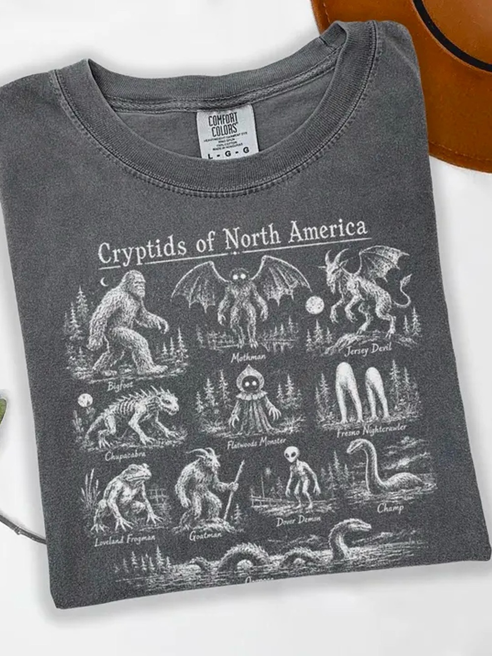 North America Cryptids Folklore Pepper Comfort Colors T-Shirt